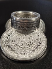 Aztec Calender .999 Pure Silver COIN RING Sz 9-14 Azteca Mayan 1 Troy Oz Coin