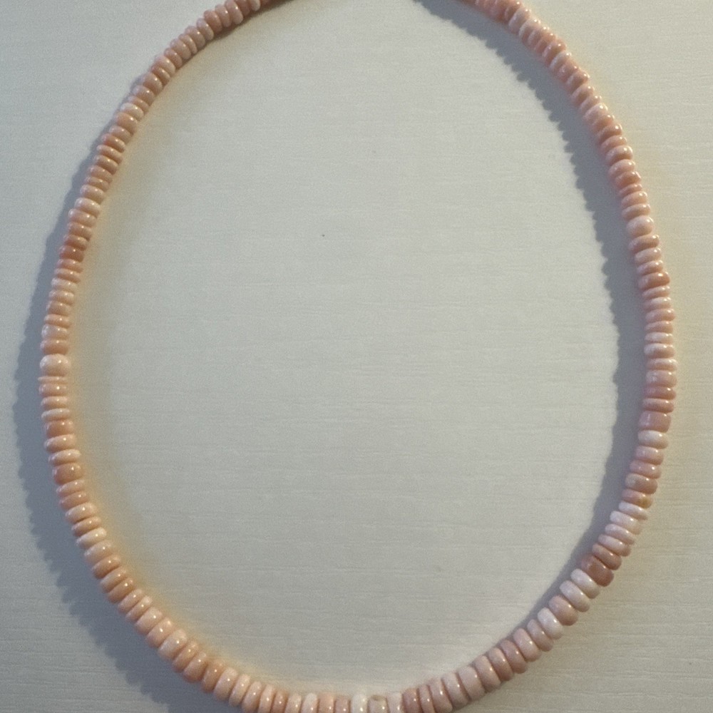 Pink Opal Candy Bead Necklace 16 Inches
