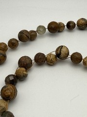 Handcrafted Stone Bead Necklace – Agate Jasper Rutilated Quartz 24”