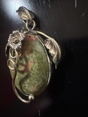Pink And Green Unakite Gemstone Pendant