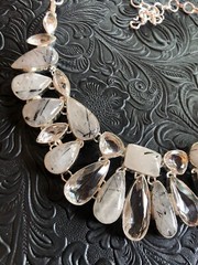 Artisan Crystal and Rutilated Quartz Many Stones Necklace 18″ Nature’s Art