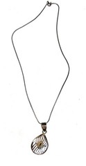 Sterling Silver Necklace with Peridot Stone 16″