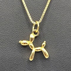 18k Gold Plated Necklace W/ Balloon Animal Dog Anniversary Birthday Gift NEW