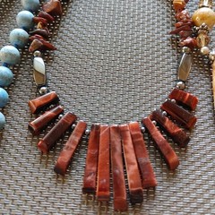 Lot of 8 Stone Bead Necklaces Various Shapes Sizes Colors Amethyst Garnet Quartz