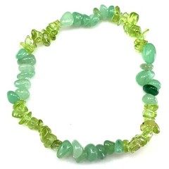 Natural Aventurine Jade Peridot Bracelet Gemstone Crystal Chips Bracelet Healing
