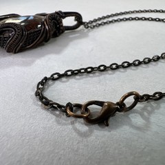 Jasper Necklace Hand Wrapped in Copper 18″ Copper Chain