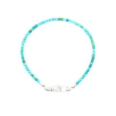 Tiny Thin 2mm Square Bead Turquoise Bracelet, Feminine Dainty Delicate Jewelry