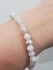 Rainbow Moonstone Natural Gemstone Crystal Bead Stretch Bracelet 6mm 16cm