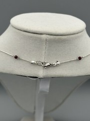 18 in Faceted Garnet And Labradorite Liquid Silver Station Necklace