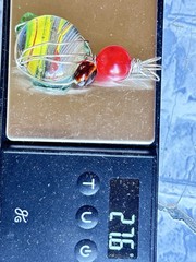 Art Glass Pendant Hand Painted Cabochon, OOAK Wire Wrapped Handmade 4226 Y