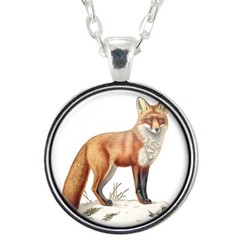 Red Fox Pendant Necklace, Handmade Wildlife Jewelry, Nature Lover Gift