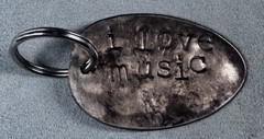 Artisan Hand Stamped Spoon Keychains I Love Music & F**k The System