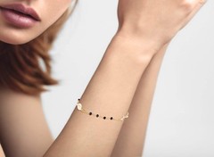 Miabella 18K Gold Plated 925 Sterling Silver Italian Natural Black Spinel Ros…