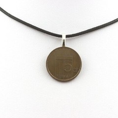 Minerals And Precious Stones. Coin Necklace Netherlands 5 CENTS Beatr