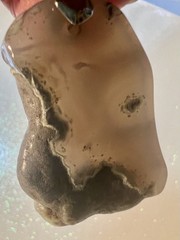 Natural Untreated Polished Chalcedony Pendant Gold Plated 18K Bail