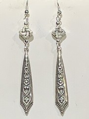 NEW ITEM* HAND-CRAFTED VINTAGE EGYPTIAN REPOUSSE’ SILVER DROP EARRINGS-NEW