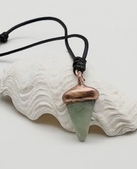 Sea Foam Green Sea Glass Copper Plated Necklace