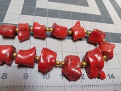 Red Coral Beaded Necklace 392 Grams 28 In Large Chunky Beads Marked MCM