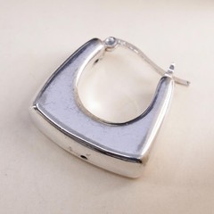 SINGLE EARRING 1″, Vintage sterling silver loop minimalist primitive hoop