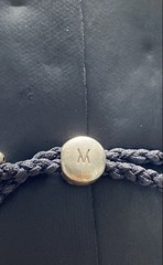 Missoma Sterling Silver 925 Black Woven Cord Beaded Bracelet 8″ 13.1g