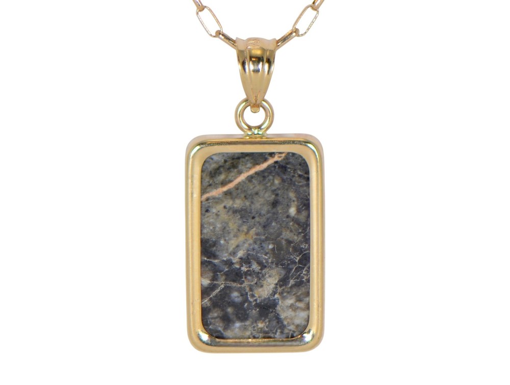 Moon Pendant – Genuine Lunar Meteorite Jewelry – 14Kt Gold – TOP METEORITE