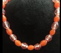 Chunky Tangerine Glass Beaded 20” Apricot Necklace Golds Oranges Glass Beads NEW