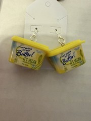 Handmade Zuru Mini Brands 4 Pairs Of Food EARRINGS Butter Thyme STERLING SILVER