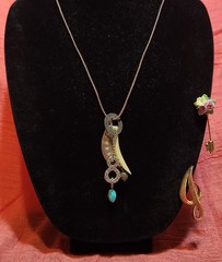 Chan Luu artisan bohemian cluster of charms and dark Brown Leather cord Necklace