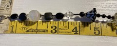 Gorgeous Artisan Lampwork Beaded Bracelet In Black And White Adjustable To 9”