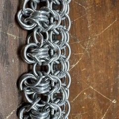 Saki Artisan Mixed Metal Modernist Necklace Chainmaille With Sterling Closure