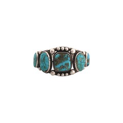 Navajo, Vintage, Bracelet, Morenci Turquoise, Circa 1960, Navajo, 6 1/2″