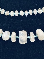Hand Faceted Graduated Moonstone Necklace: 28 Inches