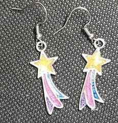 Handmade Resin Earrings – Shooting Stars – Stainless Steel Ear Wires