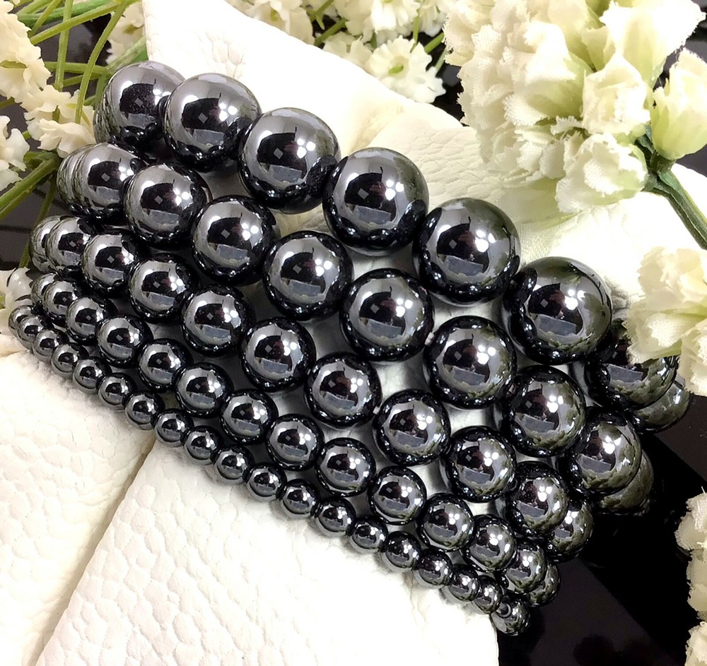 Hematite Stretchy Bracelet Gift For Him Healing Gemstone 4mm6mm8mm 10mm12mm