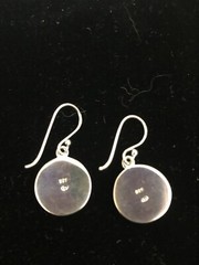 sterling silver dangle earrings 925 green stones made in Thailand