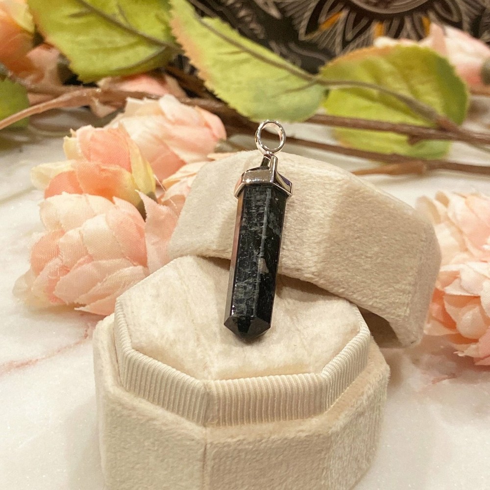 A- Grade Green Tourmaline Double Terminated Point and Sterling Silver Pendant
