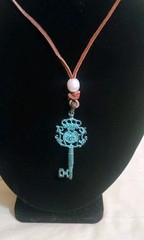 Handmade Leather Bohemian Hippie Necklace Key Love Pendant Adjustable