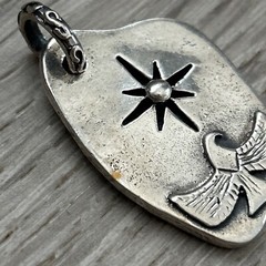 925 Sterling Silver Eagle And Sun Pendant Top