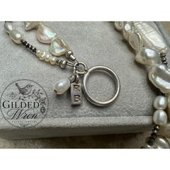 Artisan RB Sterling Silver Baroque Freshwater Pearl Bracelet Signed 7.5”