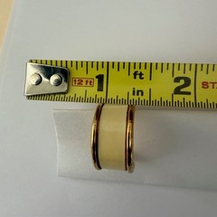 Orena Vintage Clip-On Gold Tone Cream Enamel Earrings 1970s Marshall Field’s Chi