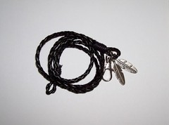 NEW HANDMADE Olmec Apocalypse silver alloy black leather Native American band