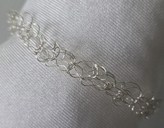 Champagne Color Wire Bracelet 1/2″ Wide Lightweight Handmade Jewelry W046