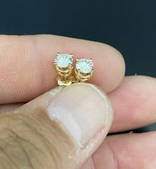 14K Yellow Gold Natural SI1-SI2 0.75 CTW Color G Real Diamond Stud Earring