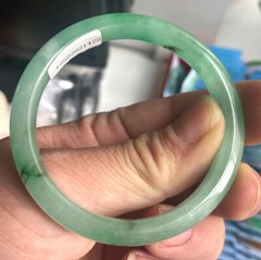 Certified 55mm Natural Grade A Burma Green Jade jadeite Bangle Bracelet 1420