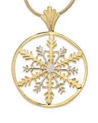 Snowflake Pendant and Necklace,Hand Cut Snowflake ,1 1/8″ in Diameter, ( # 892 )