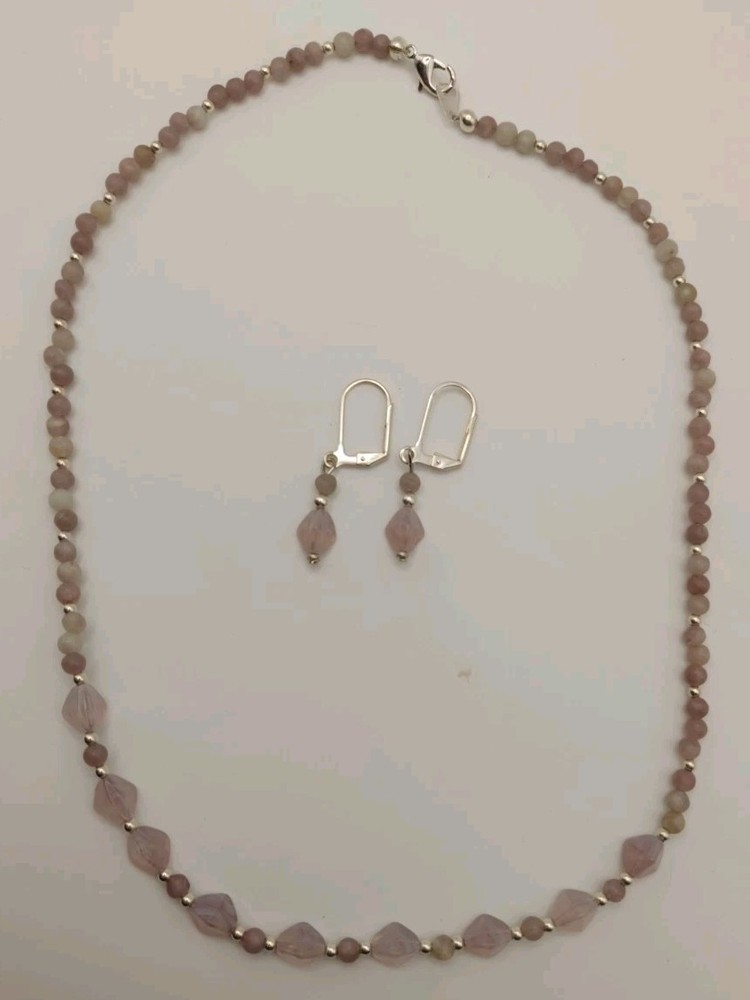 🧡💙 Handmade Jewelry Set – Necklace & Earrings New