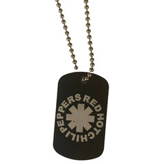 Red Hot Chili Peppers Band Logo Engraved Aluminum Dog Tag with Necklace