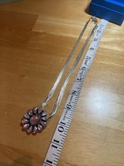 Chaco Canyon Running Bear Pink Mussel Shell Flower 925 Multi Strand Necklace NIB