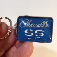 Vintage Chevelle SS 396 YOUR CHOICE OF COLOR Chrome Badge Emblem Logo Keychain