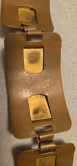 Renoir ? Clasp Bracelet 3- Copper Rectangles w/ Mesh Brass Hand Crafted 7″x 1¼»